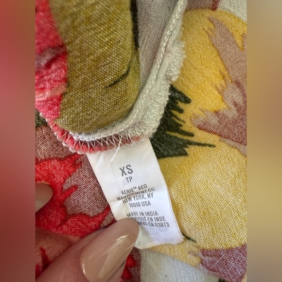 AERIE-Tropical-Floral-Maxi-Skirt-Elastic-Pink-Red-Green-Vacation-Cruise-XS - Picture 6 of 8